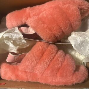 Fluffy Pink UGG Slippers